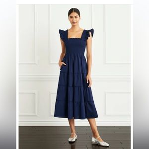 NWT hill house nap dress navy poplin medium w pockets